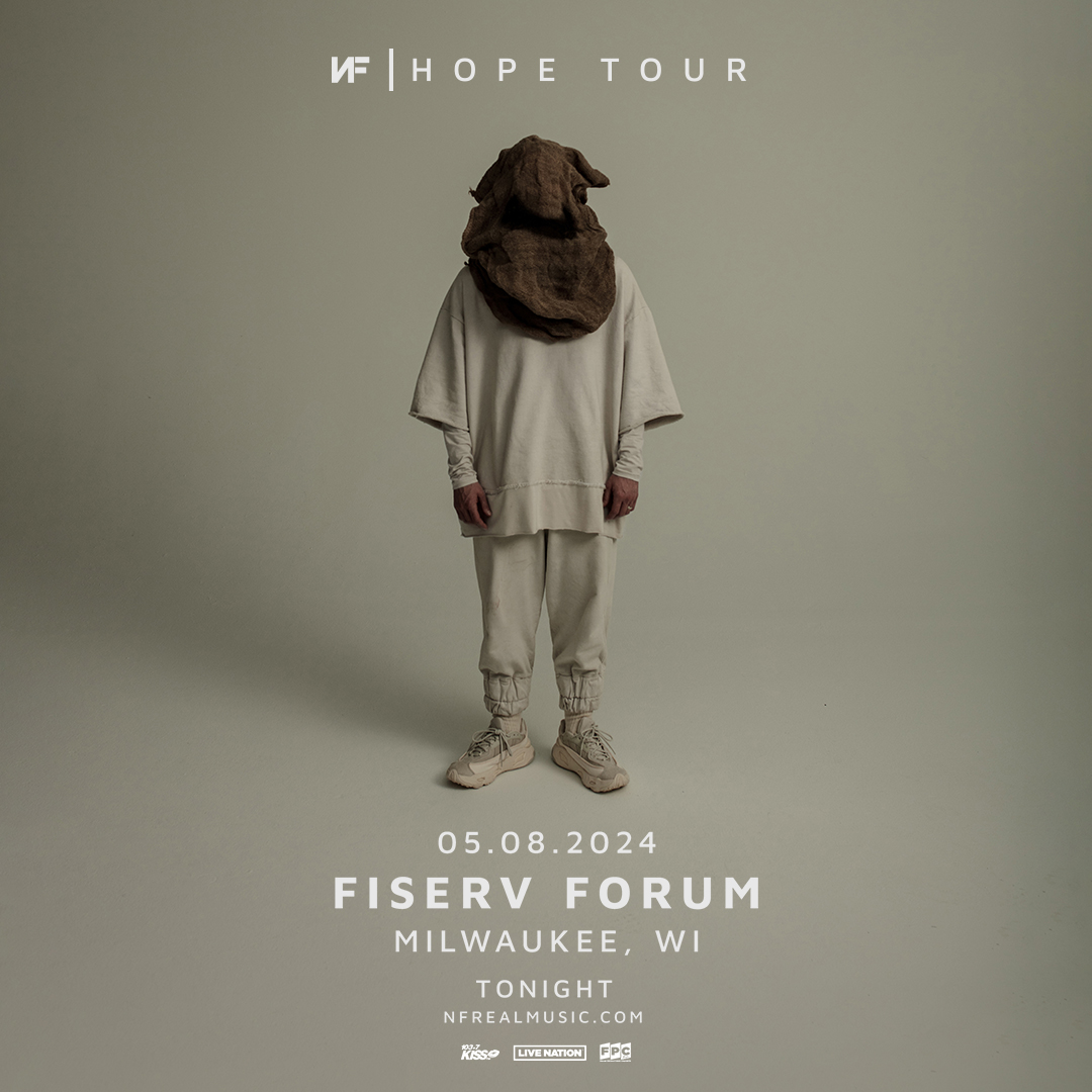 🎶Turn The Music Up🎶 because we are kicking off the second leg of @nfrealmusic's HOPE TOUR tonight! 🔥 Remember to arrive early as there is no opener! Doors open at 7pm. Know Before You Go & last-min tix➡️ fiservforum.com/NF