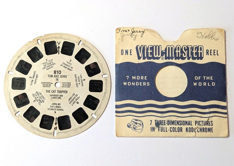 TOM and JERRY ViewMaster REEL 810, The Cat Trapper, 1951 Sawyers by COINeredShop etsy.me/3U0SAPI via @Etsy