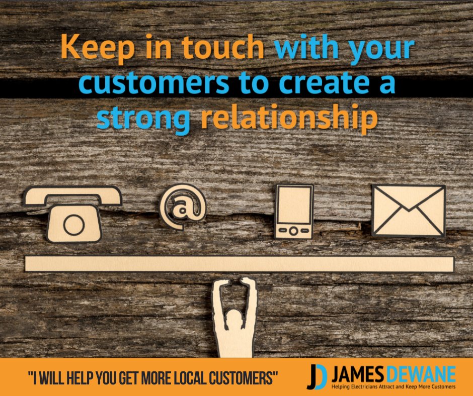 Having a list of customers who have already used your service and paid you money is gold. They are a great source of referrals, testimonials, and repeat business. 

So, make sure to keep in touch with them and create a strong relationship.

#electrician #customerrelations