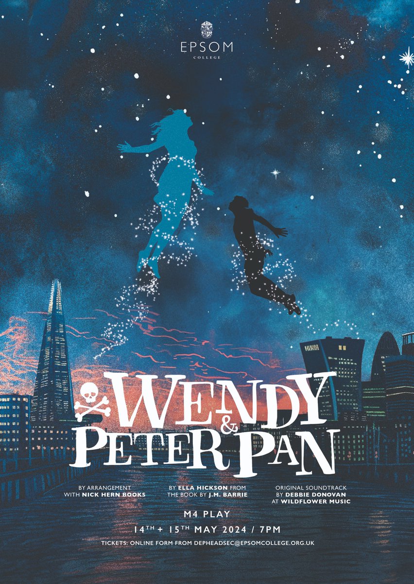 Tickets are now available for the M4 (Year 9) play, Wendy & Peter Pan! Follow the link below to book your seat at one of the two performances. Tuesday 14 May, 7pm Wednesday 15 May, 7pm linktr.ee/epsomcollege