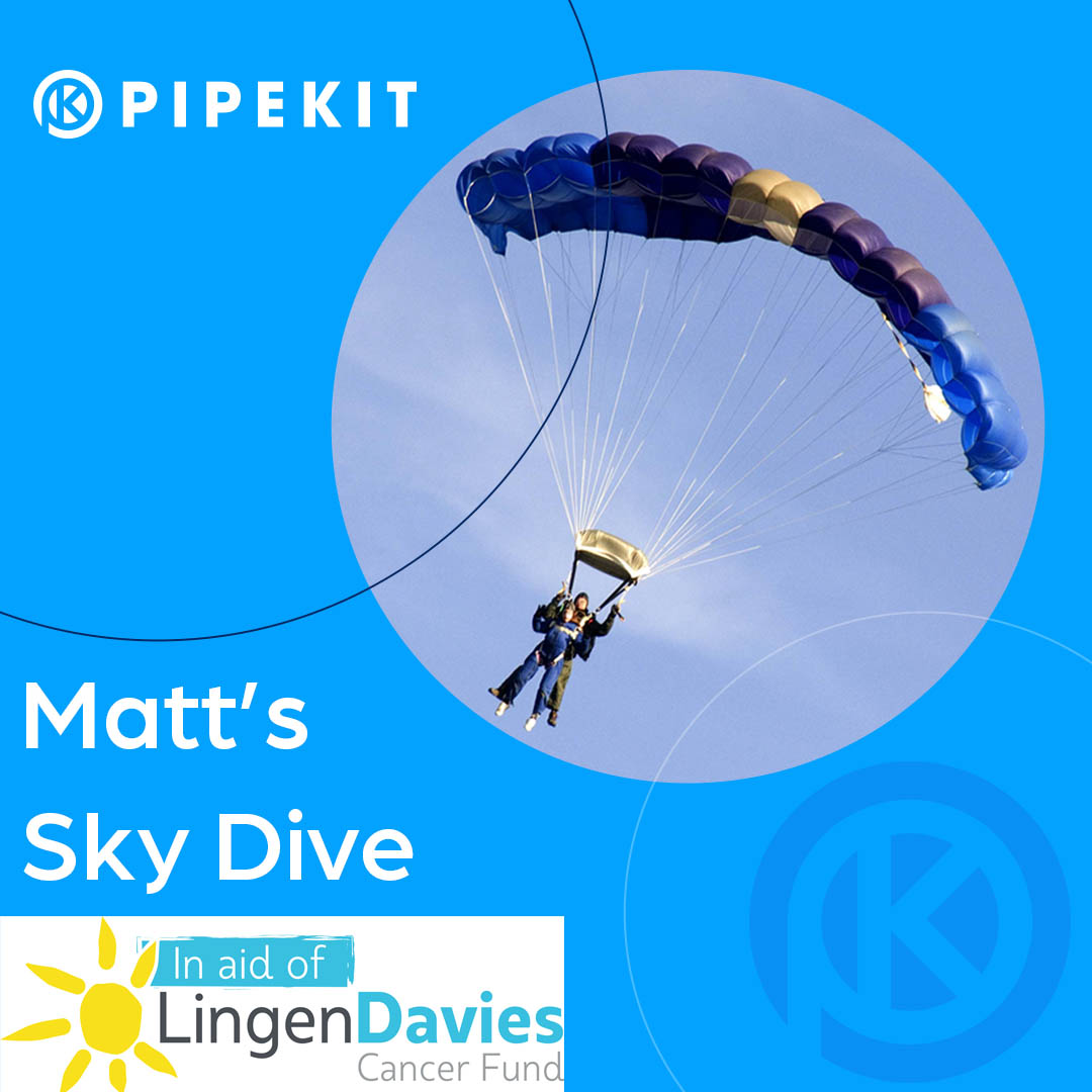 On the 18th of May 2024, Matt, @pipekit's Warehouse Operative will be doing a Sky Dive in aid of @LingenDavies. Matt is raising money to support the work that @LingenDavies does to help those affected by Cancer. 🪂 💻ow.ly/u2UJ50RzAlp #pipekit #LingenDavies