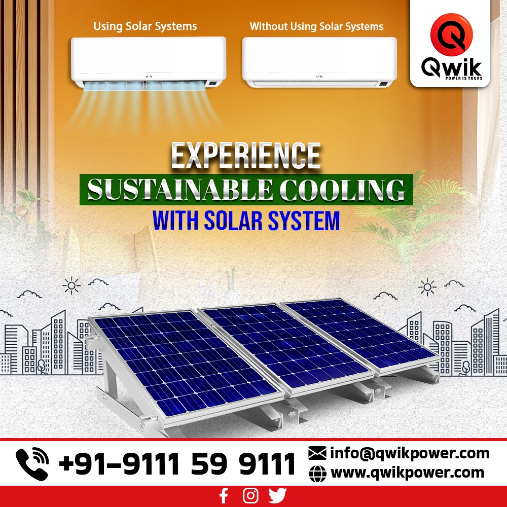 Experience the sustainable cooling with our solar system !! 
 
#SwitchOnUninterrupted
#EfficientEnergy
#SolarPower
#RenewableEnergy
#GoGreen
#SolarEnergy
#CleanEnergy
#SustainableLiving
#SolarSolutions
#EnergyIndependence
#SaveThePlanet
#SolarRevolution
#SolarPanels