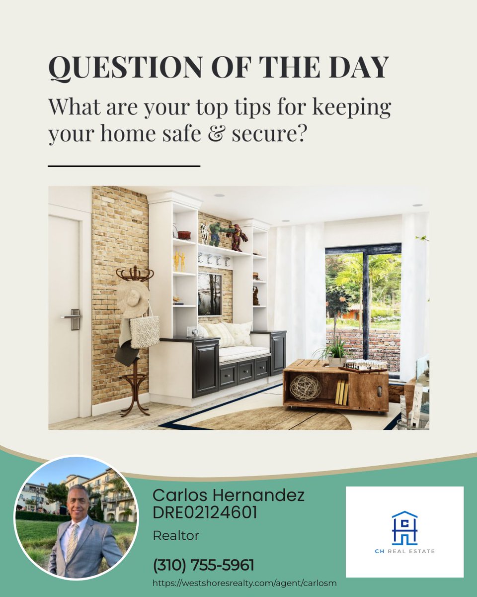 Keeping your home safe is crucial! What are your top tips for keeping your space safe and secure? 

Whether it's installing smart locks or setting up a robust security system, share your insights!

#homesafety #homesecurity #securehome #safehome #safetytips #realtor,