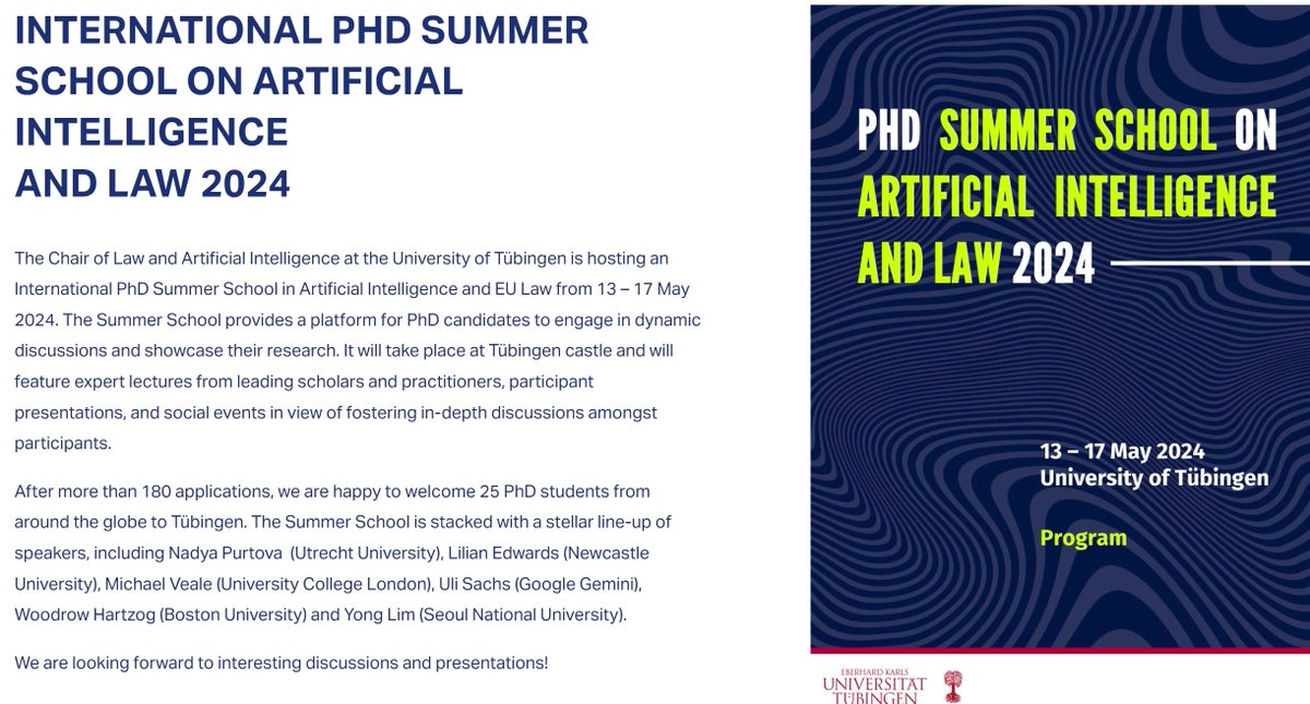 More than happy to be part of this, showcasing my research on AI Fairness under the GDPR & the AI Act !  
ailaw-tuebingen.eu/summer-school-…
#AIfairness #GDPR #AIAct