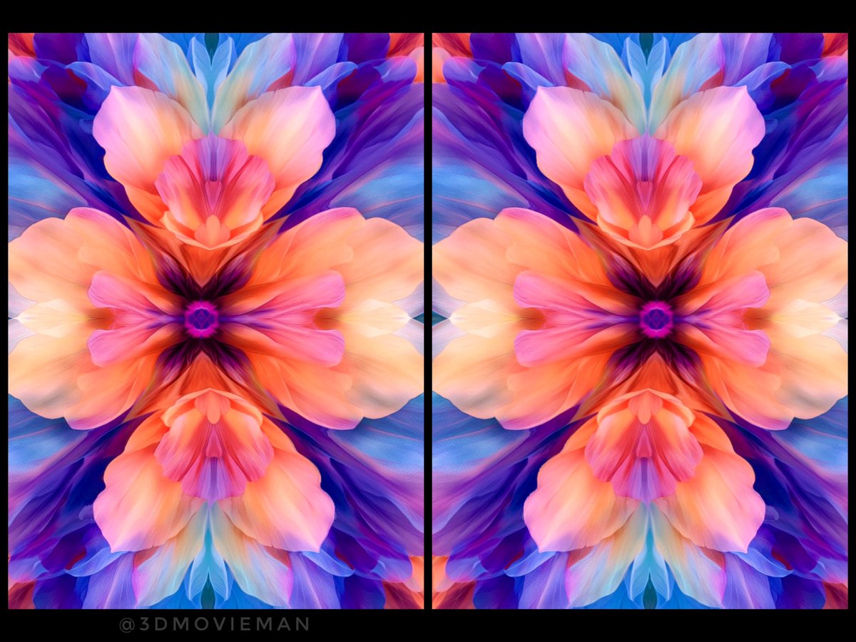 Colorful #stereoscopic AI fractal bloom 

#stereoscopy #AiArtSociety #AIarts #midjourneyartwork #stereogram #symmetrical