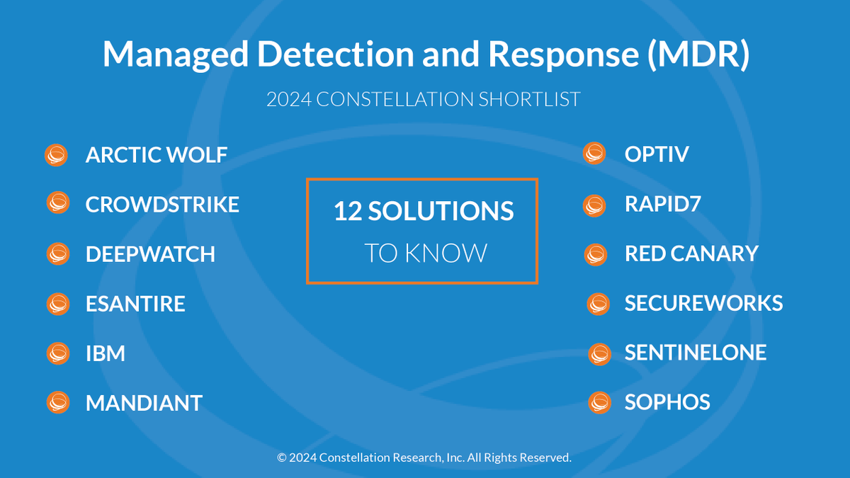 Check out the ShortList for Managed Detection and Response (MDR) by @chirag_mehta bit.ly/42IvHTF @AWNetworks @CrowdStrike @deepwatch_sec @eSentire @IBM @Mandiant @Optiv @rapid7 @redcanary @Secureworks @SentinelOne @Sophos
