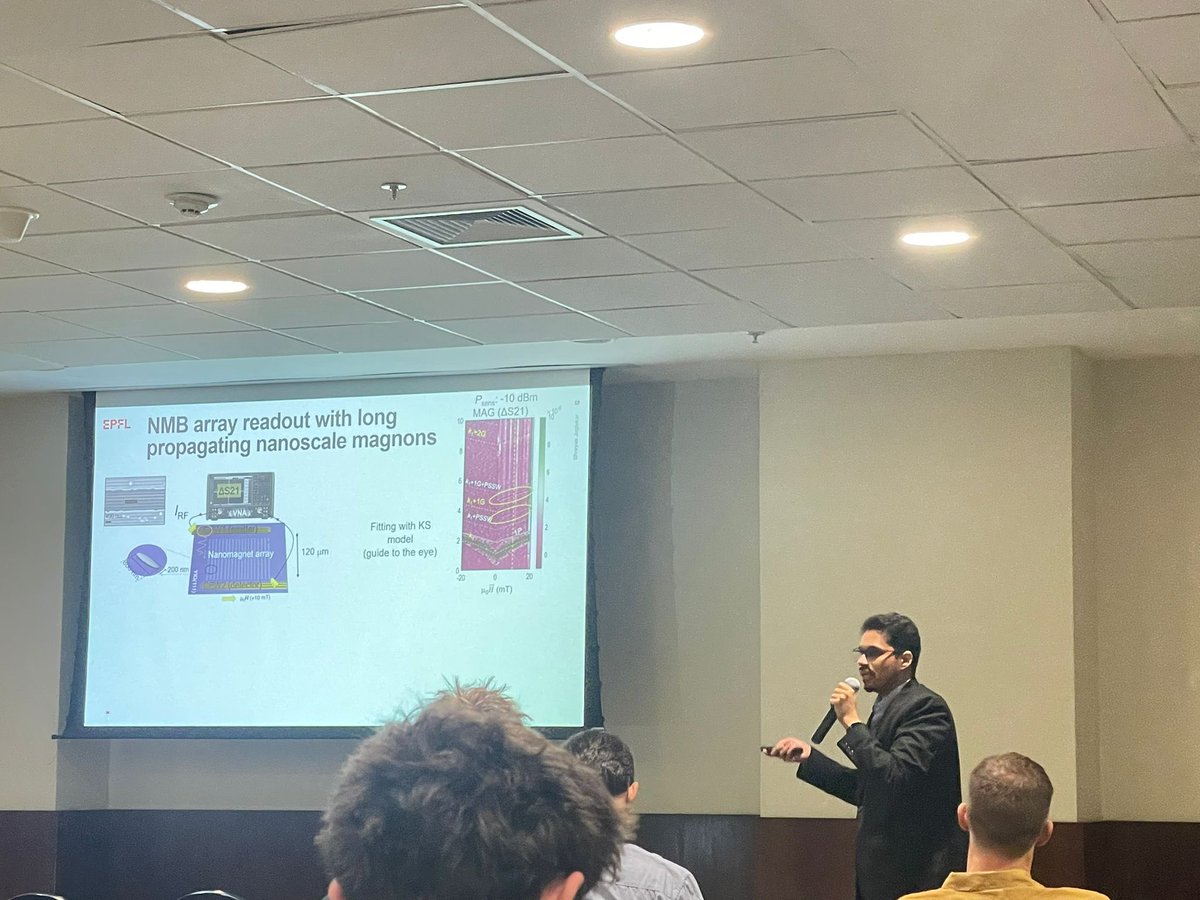 Was a memorable experience to present our research and an engaging discussion after the talk in Intermag 2024!

Presented the writing and reading of nanomagnet bits with spin waves. 
Thanks Intermag for the opportunity! 
🧲🔬😄 
#science #research #ieeemagnetics