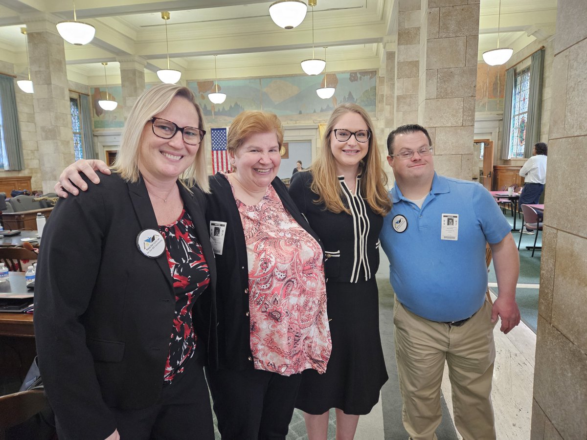 CCharitiesPat's tweet photo. Yesterday, Department for Persons with Disabilities Executive Director Joanna Miller joined advocates from the NJ Association of Community Providers at the NJ Statehouse for the Senate Budget hearing featuring DHS Commissioner Sarah Adelman.

 Thank you, Commissioner Adelman and members of the Senate Budget Committee for your support of our community! Sean and Christine from DPD’s Basile Apartments had an opportunity to let Commissioner Adelman know that they support the 6.5% rate increase in the upcoming state budget to pay their staff a living wage and to keep the lights on for community providers.