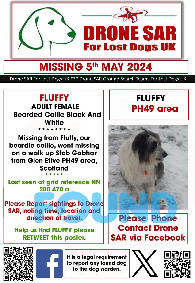 #Reunited FLUFFY has been Reunited well done to everyone involved in her safe return 🐶😀 #HomeSafe #DroneSAR