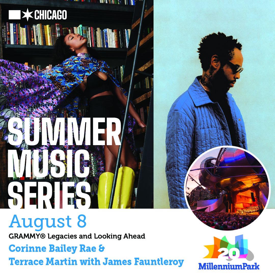 Join Corinne Bailey Rae and Terrace Martin with James Fauntleroy at the Jay Pritzker Pavilion on August 8th. Enjoy a night of soulful sounds blending R&B, soul, and jazz. Secure your spot now! t.dostuffmedia.com/t/c/s/138853