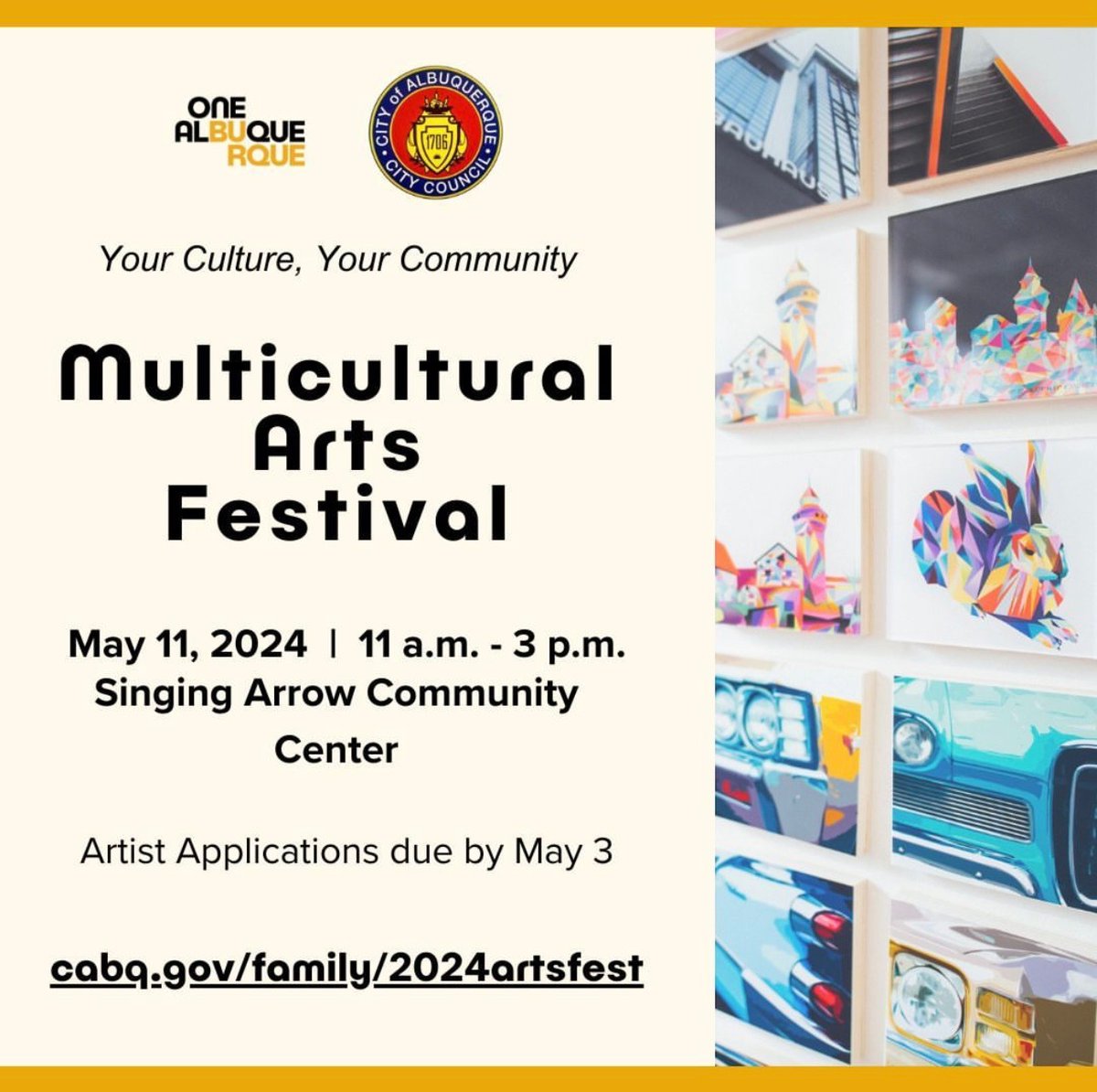 Join us at the Multicultural Arts Festival this Saturday, May 11, at Singing Arrow Community Center from 11 AM to 3 PM!  The National Institute of Flamenco will be performing from 1 to 1:30 PM!  We're thrilled to be part of the lineup and share with this beautiful community!