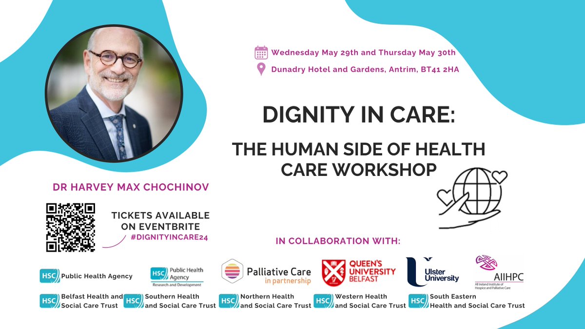 Just over 2 weeks to go until registration closes for the Dignity in Care: The Human Side of Health Care Workshop with the esteemed Dr Harvey Chochinov. For more information and to register, visit: professionalpalliativehub.com/events/dignity…