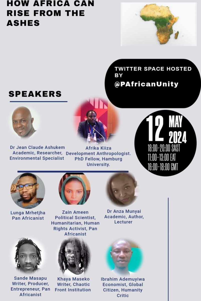 After a short sabbatical we are back...
I am excited about this Year's program, i hope you are looking forward to it too... We start this Sunday... here are the details
#AfricanUnity
#AfricaRising