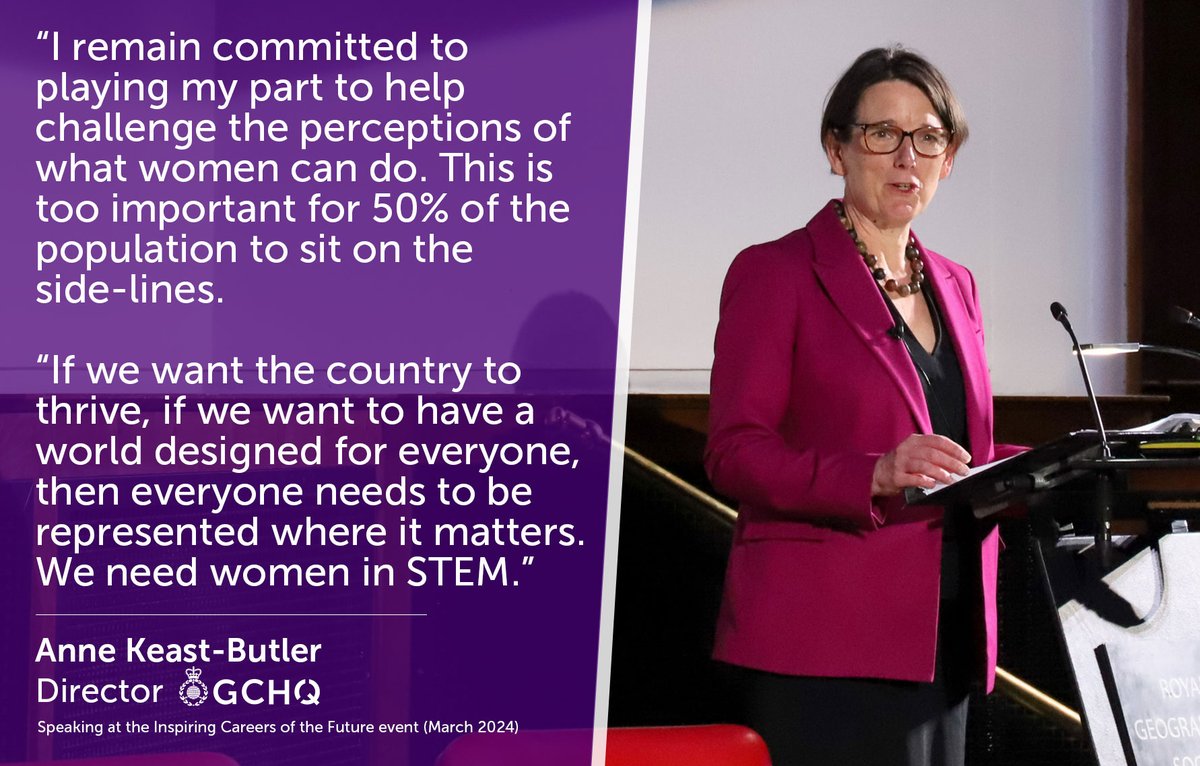 Director GCHQ Anne Keast-Butler spoke alongside @the_female_lead at the Inspiring Careers of the Future event recently about her role in increasing female representation in STEM careers, and inspiring the next generation of talent.