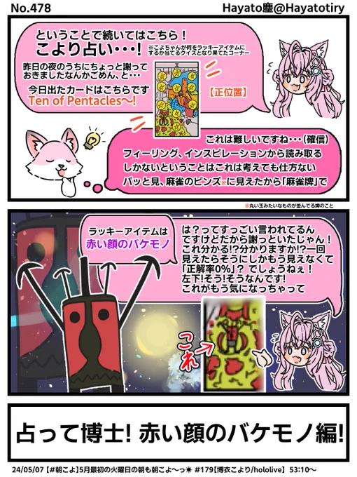 塵刊ホロマンガ No.478
【切り抜き2コマ】占って博士! 赤い顔のバケモノ編!
#こよりすけっち #朝こよ 