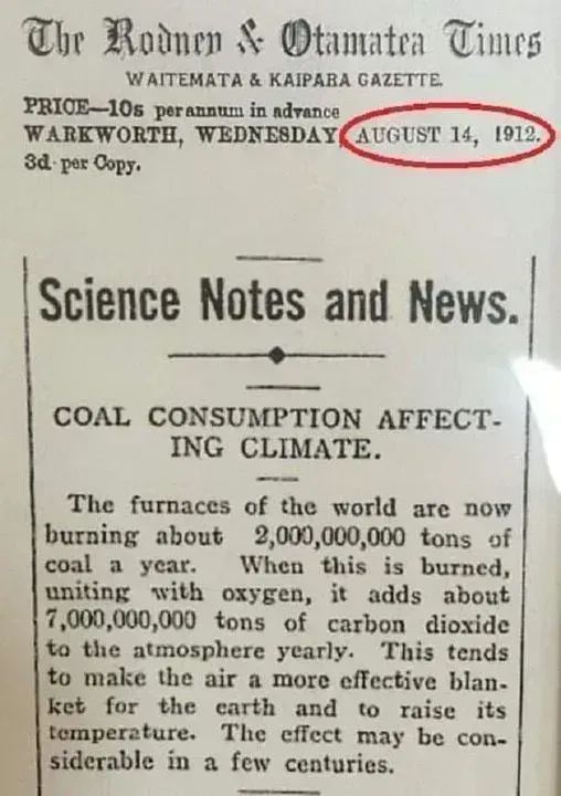 This article was written 112 years ago. 112 years, and we still aren't doing what we need to do to address the climate crisis. No time to wait. Let's make 2024 the year we #ActOnClimate #Climate #energy #ClimateEmergency #renewables #GreenNewDeal.