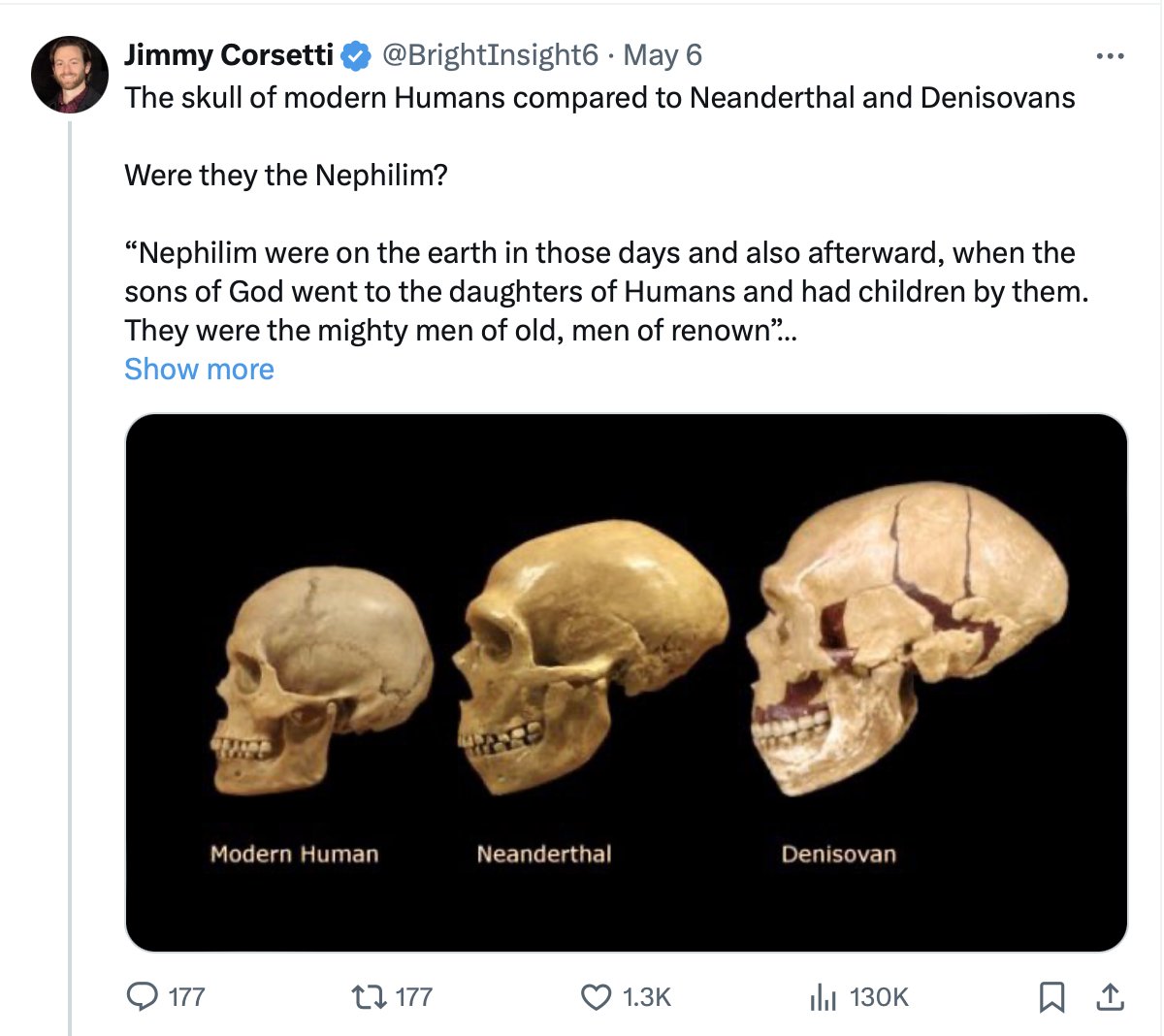 For about 3 years now, have I clarified numerous times that;

1) No Denisovan skulls have been found.
2) Denisovans are not Giants.
3) Denisovans are almost the same as Neanderthals, slight differences, but they are closest related.
4) STOP SPREADING THIS LUDICROUS BULLSHIT..🙄