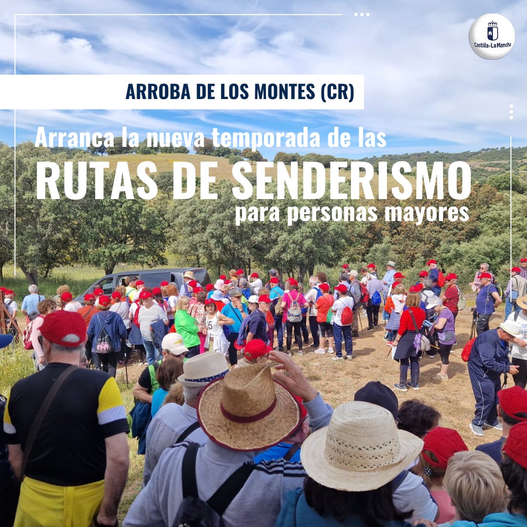 🌄El 'Programa de Senderismo para mayores' echa a andar en Arroba de los Montes. 1️⃣Primera parada de una actividad que recorrerá la región pasando por 26 municipios, promocionando el envejecimiento activo y enseñando la riqueza y patrimonio de nuestra tierra. #BienestarSocial