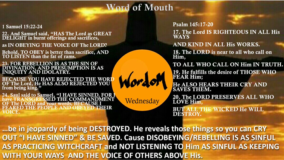 #GodMorning!!!
When you don't understand His CHARACTER, WAYS, WORKS, & how He sees #sin, you might...

#deconstruct #rebel #fear #idols #WordoM #GodMorningWednesday #LiveLightLove