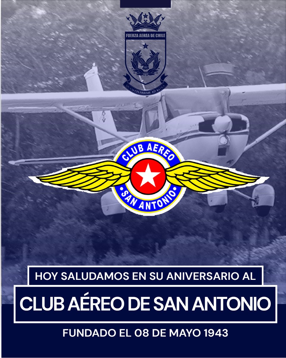 En el 81° aniversario del Club Aéreo de San Antonio, saludamos a todos sus integrantes, quienes día a día contribuyen al desarrollo de la aviación civil deportiva en la región de #Valparaíso. ¡Muchas felicidades!