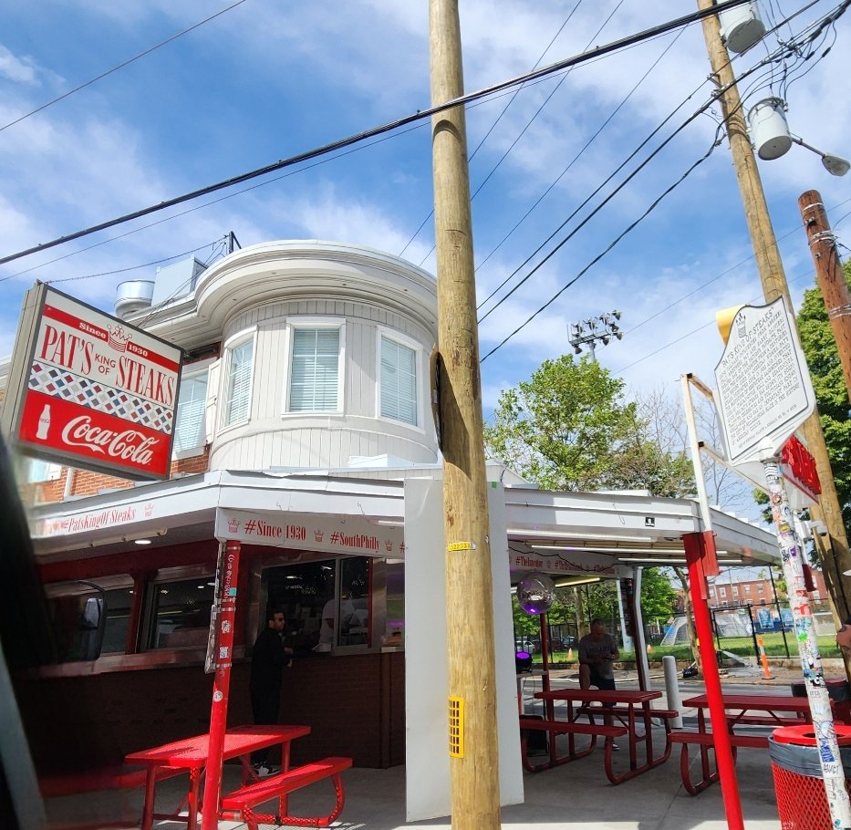 SheilaShowPHL's tweet photo. Party happening now at @PatsSteaks in #SouthPhilly🎉
Today is the day for their official renovation &amp; new menu items revealed.
#PatsKingofSteaks
 🥖🥩🧀
#Since1930
#TheOriginator #TheInventor #Cheesesteak
#WizWit #WizWitout
 📢NEW SANDWICHES #ChickenCheesesteak
#BreakfastSandwich https://t.co/fmeXc0ZBZY