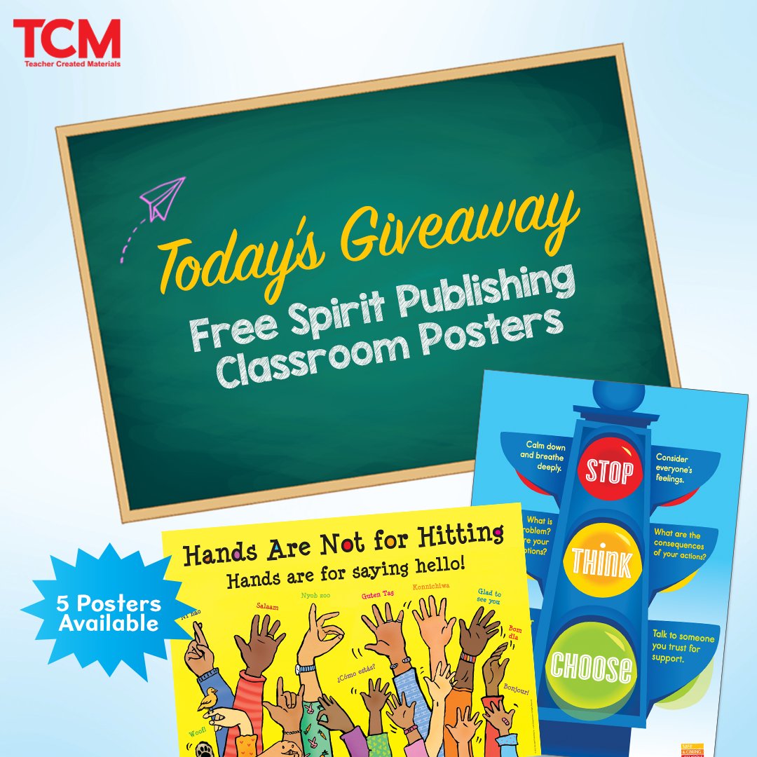 As a token of our gratitude for all that you do, we're thrilled to offer educators another FREE gift: Classroom Posters! Inspired by our Free Spirit Publishing books. 🎁🌟 hubs.ly/Q02w5b6m0 #TCMCares #TCMThanksTeachers #ThankATeacher #teacherapprecationweek