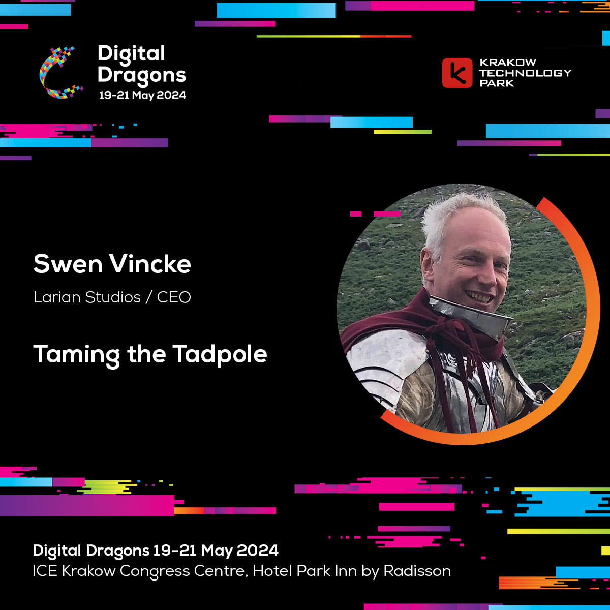 🐲 Swen Vincke - CEO Larian Studios will be a speaker at Digital Dragons Conference 2024! 🪪 Buy your ticket tickets.digitaldragons.pl 🟢 Topic: 'Taming the tadpole' #digitaldragons #digitaldragons2024