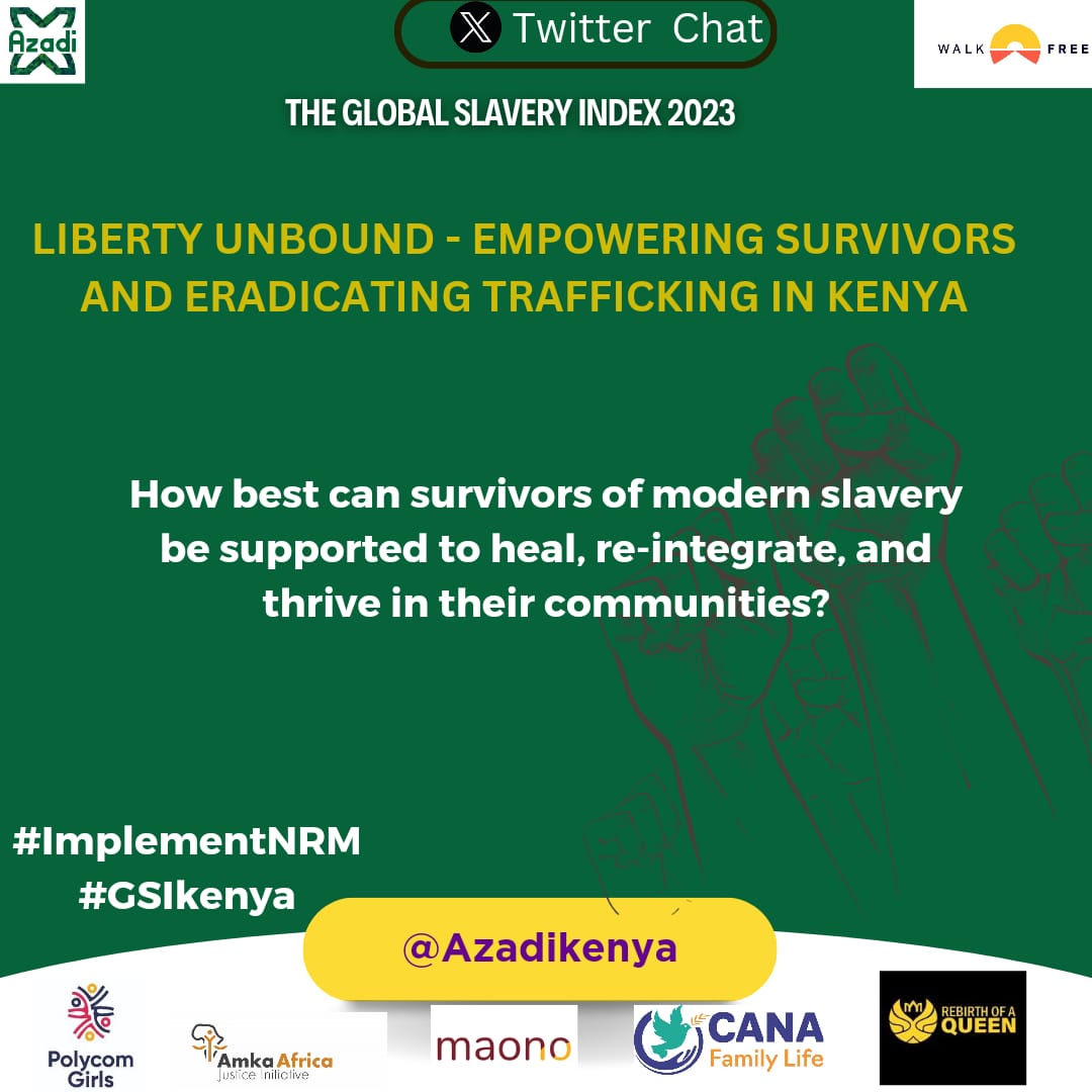 Survivors can be supported by empowering them economically to be able to be financially independent and also have social support group where they can express themselves and find someone to journey with in their healing. #ImplementNRM #GSIKenya @LabourSPKE @WalkFree @InteriorKE