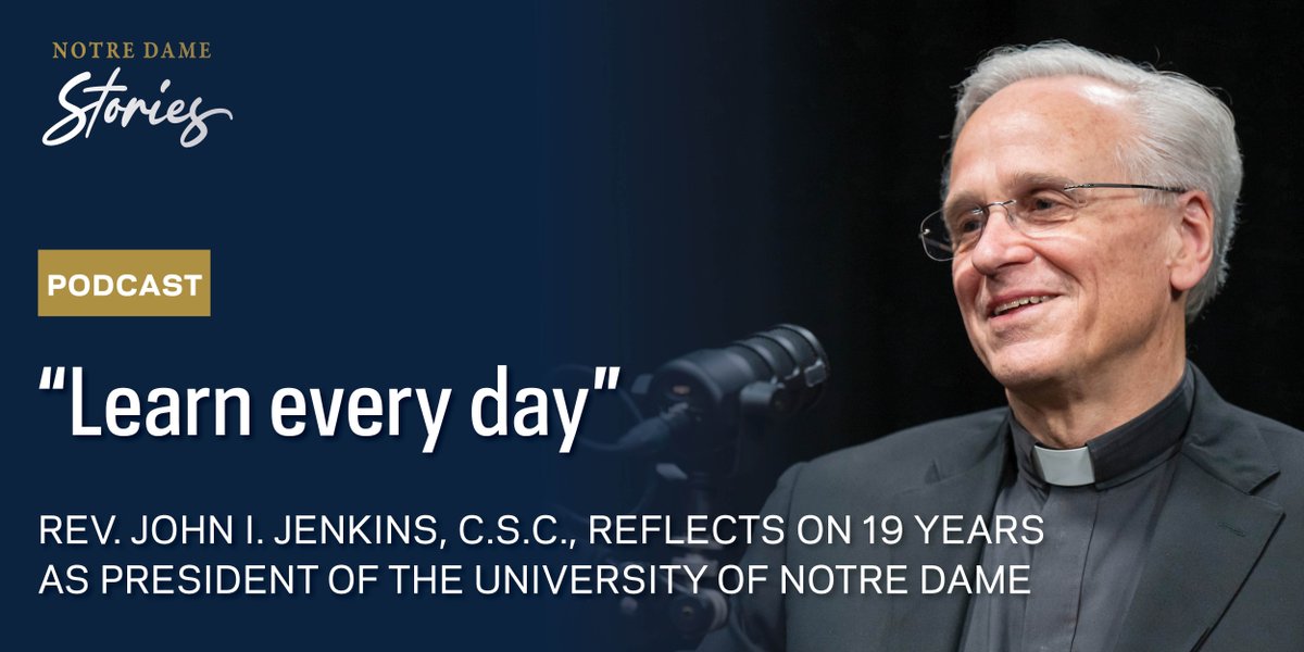 🧭 Catholicism = Our North Star 🔎 A focus on undergraduate and graduate education 📈 A 338% increase in research funding Rev. John I. Jenkins, C.S.C., reflects on 19 years as president in the latest ND Stories podcast. WATCH: go.nd.edu/37b9df