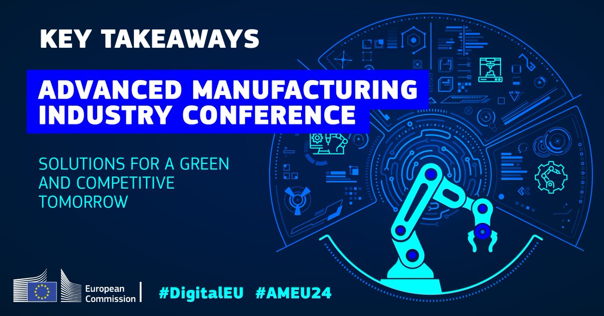 'Key #AdvancedManufacturing actions could support the EU’s #competitiveness and greening.' 📹 Missed our #AMEU24 conference on in April? Check out the key takeaways in this video 👇 youtube.com/watch?v=qr6mEl… 🦾 More on our initiatives 👉 europa.eu/!tyW7hT #DigitalEU