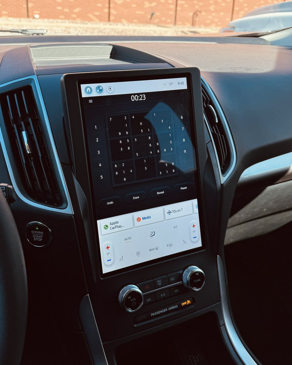 rukavespera's tweet photo. I thought they wanted us to be safe on the roads but there's sudoku in my rental car? 😂

Hashtag Ford hashtag Murca??? 🦅🦅🦅 https://t.co/vlpNa7rF12