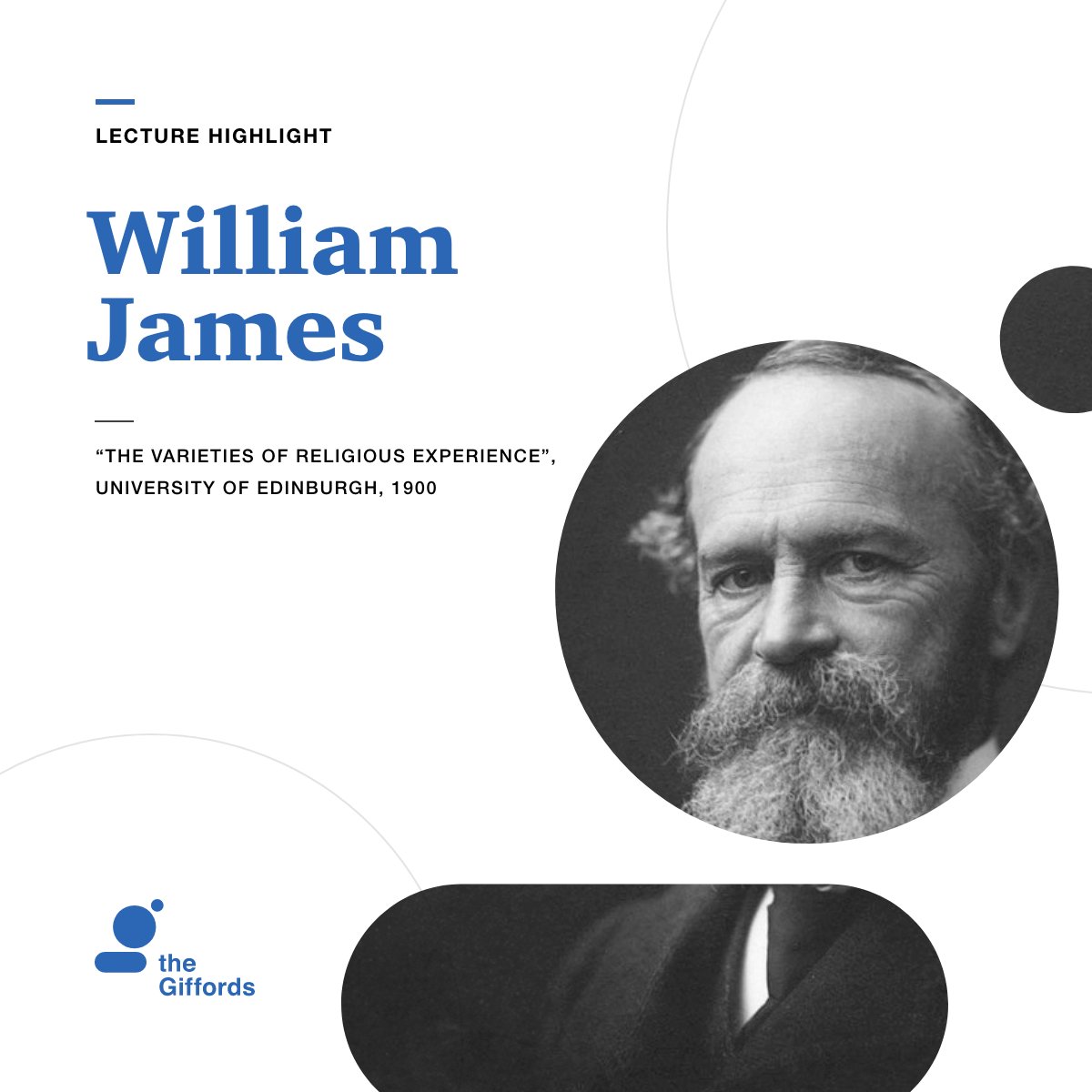 This week's featured lecturer, William James, was the first educator to offer a psychology course in the United States. #TheGiffords