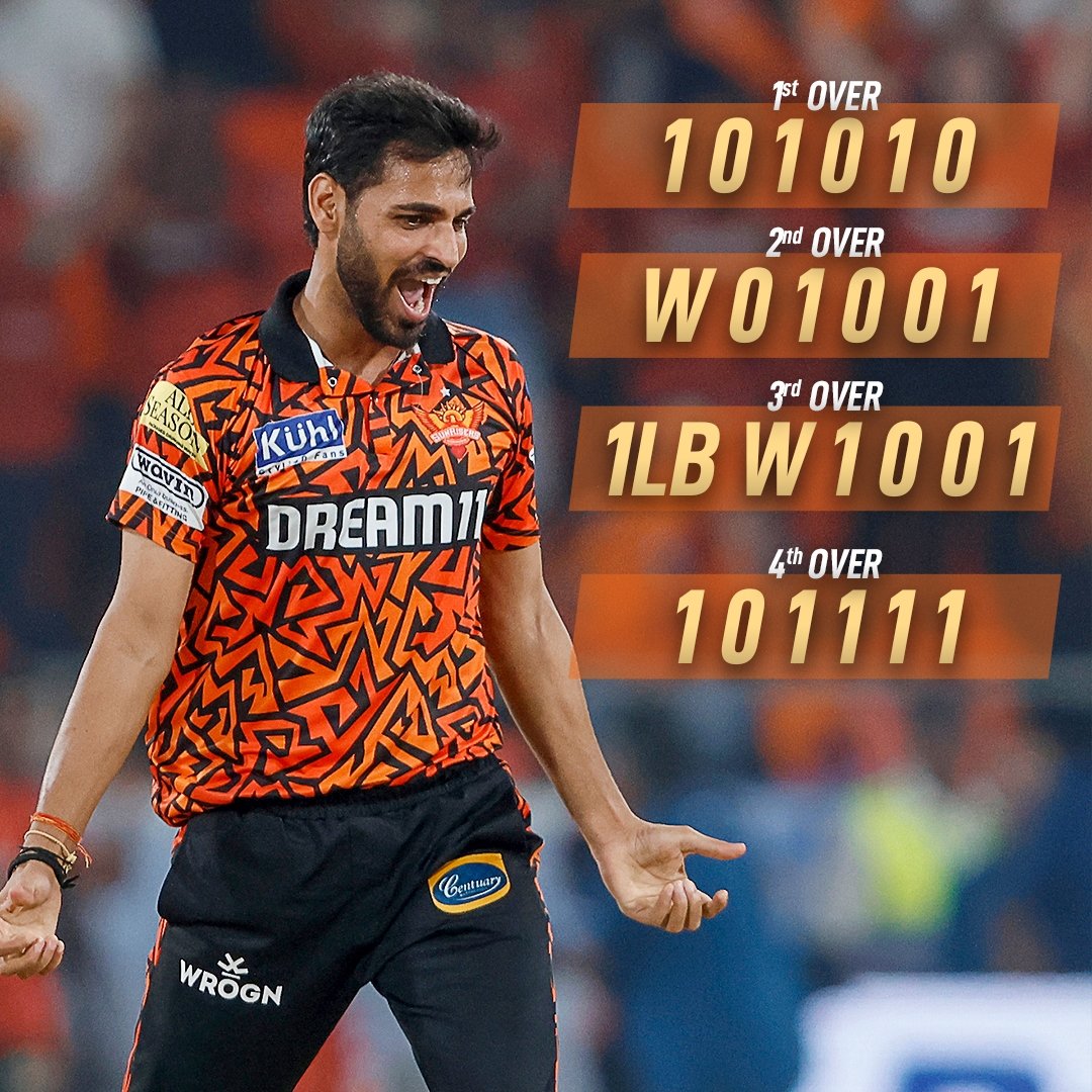 A T20 bowling masterclass from Bhuvneshwar Kumar 🥶

Not a single boundary conceded in 4 overs 😮

#IPL2024 #SRHvLSG