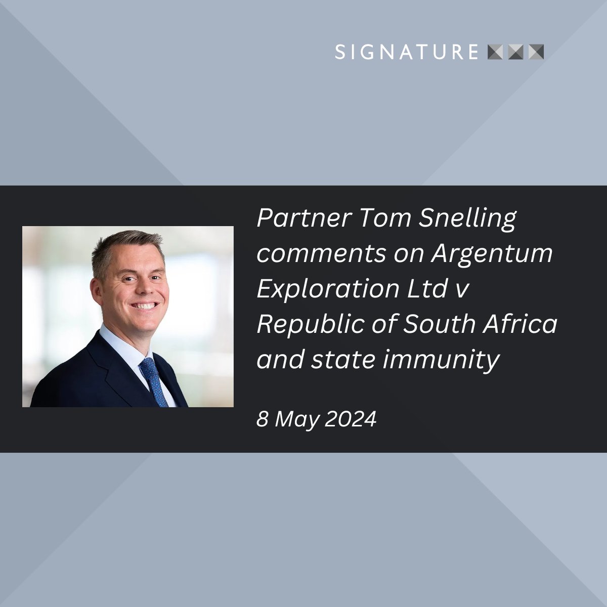 State immunity and salvaged silver.  Partner Tom Snelling comments on today’s unanimous Supreme Court judgment in Argentum Exploration Ltd v the Republic of South Africa.

Read more here: bit.ly/3wnJbsb

#DisputeResolution #SupremeCourt #CommercialLitigation