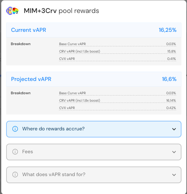 Onlyboost in action: the example of @MIM_Spell 's MIM pool: - Onlyboost (combined Convex and @StakeDAOHQ boosted LP): 23% APR - Convex-only deposit: 17% APR