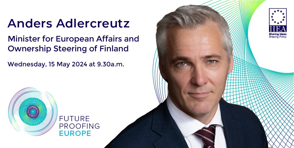Finland's Minister for European Affairs and Ownership Steering @adleande will give an online address @iiea on Wednesday, 15 May at 9.30am, as part of the #FutureProofingEurope series, supported by @dfatirl. The Minister will give his view on the importance of upcoming European