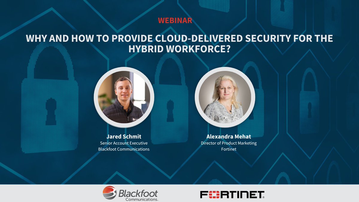 GoBlackfoot's tweet image. Unlock the secrets of cloud-delivered security for the hybrid workforce! 🛡️ June 5 at 10:00 AM MST w/ Jared Schmit &amp;amp; Alexandra Mehat. @fortinet Register now: fortinet.zoom.us/webinar/regist… #SASE #HybridWorkforce #CloudSecurity