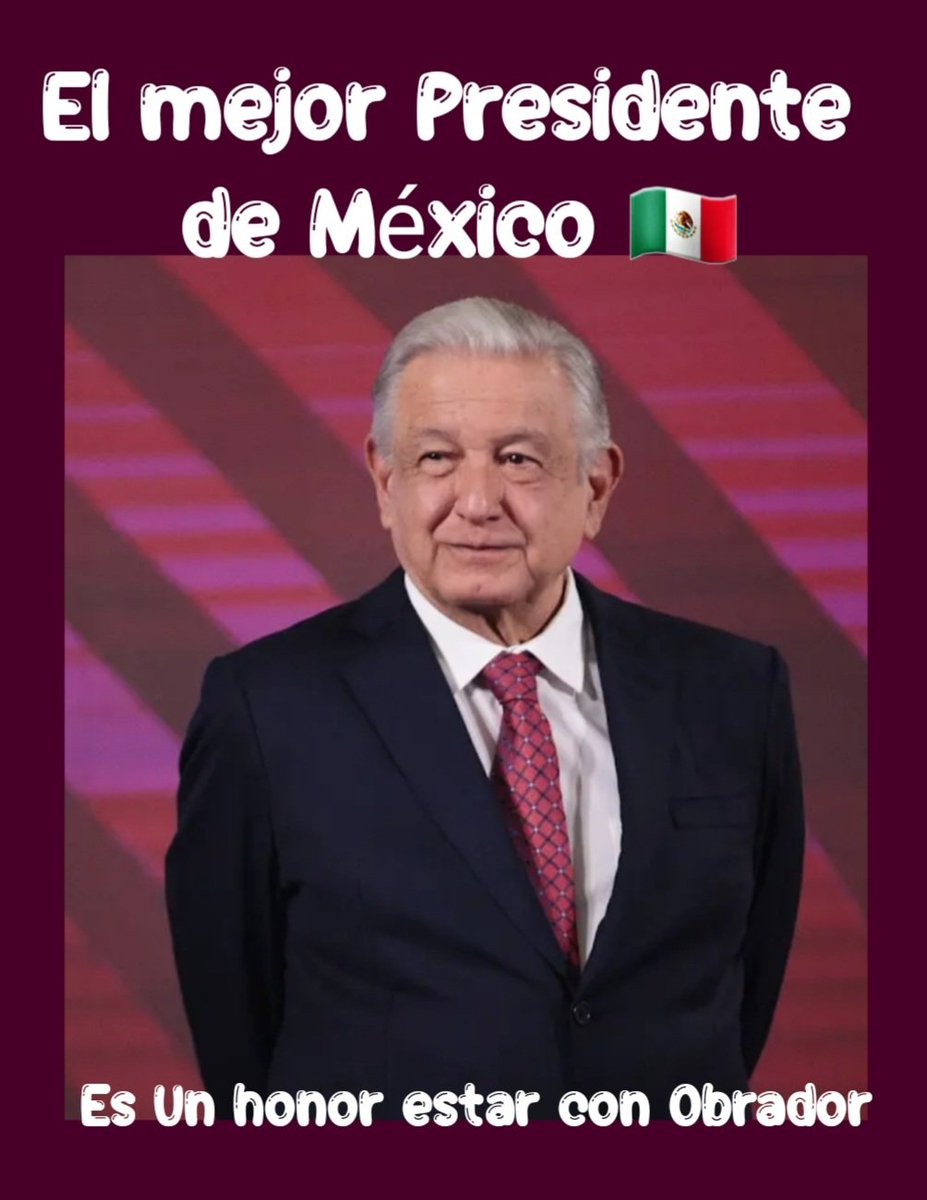 Gracias querido Presidente @lopezobrador_ por devolvernos la Dignidad internacional, por poner a México de pie y por todo el amor a su pueblo Mexicano 🇲🇽💜Ya está en la historia de nuestro país como el mejor Presidente 🇲🇽💜 #EsUnHonorEstarConObrador AM💜R CON AM💜R SE PAGA🇲🇽..
