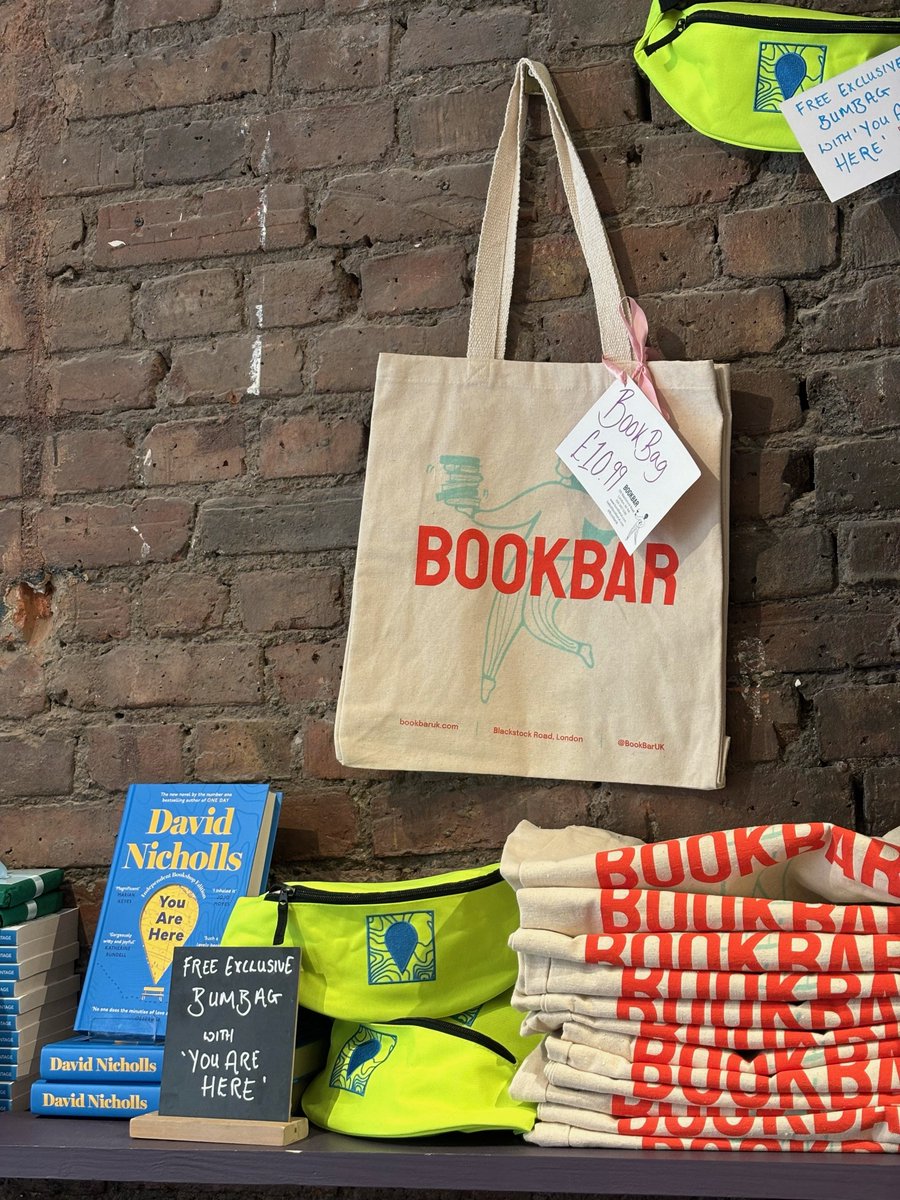 🥳 #YouAreHere by @DavidNWriter reigns supreme at #1 on the UK charts! It's not too late to sign-up to our five-week course: Writing Fiction with David Nicholls. Starts tomorrow! (PSA: @BookBarUK are giving away exclusive bumbags with purchase of the book 👀)