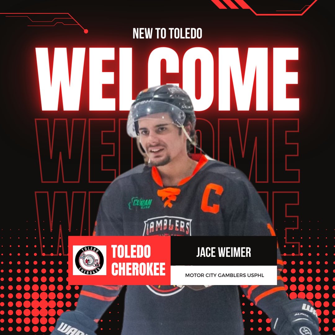 🚨SIGNING ALERT🚨 The Toledo Cherokee are proud to announce the signing of defenseman Jace Weimer. We would like to welcome Jace to the Cherokee family. #ROLLTRIBE #SAPPYSTRONG #REDEMPTIONTOUR