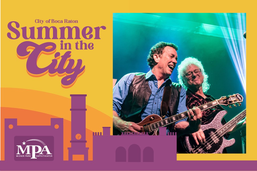 MiznerParkAmphi's tweet photo. We are spotlighting our Summer in the City concert series, and China Grove, a Tribute to the Doobie Brothers, is a free concert on Friday, June 28, at 8 p.m. Doors open at 7 p.m. 

Hope to see you there! #summerinthecity #bocaraton #doobiebrothers https://t.co/N0WV2VtonU