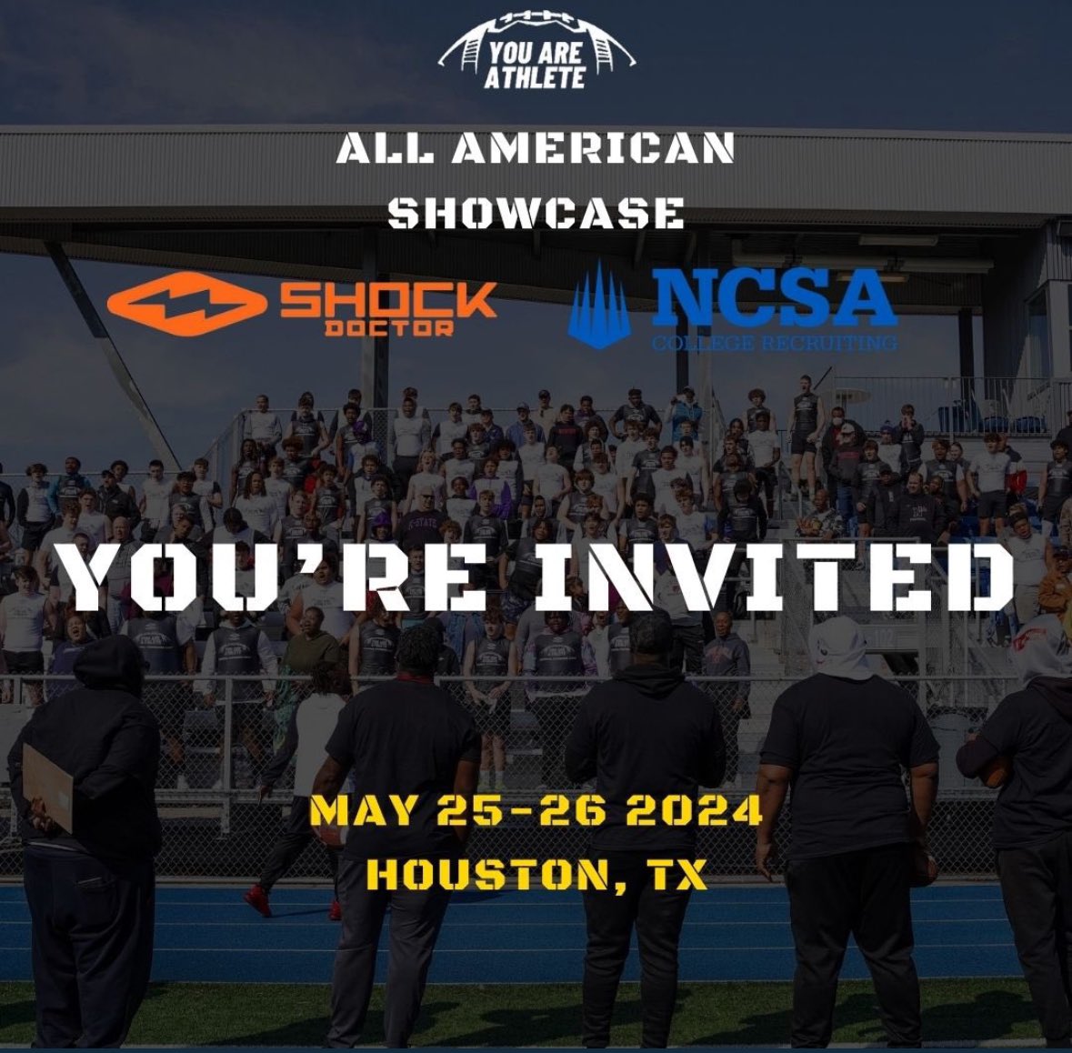Thanks for the invite!! <a href="/youareathlete/">You Are Athlete</a> 
<a href="/owl_football/">Garland Owls</a> <a href="/AnthonyDWoodson/">Coach Woodson</a>