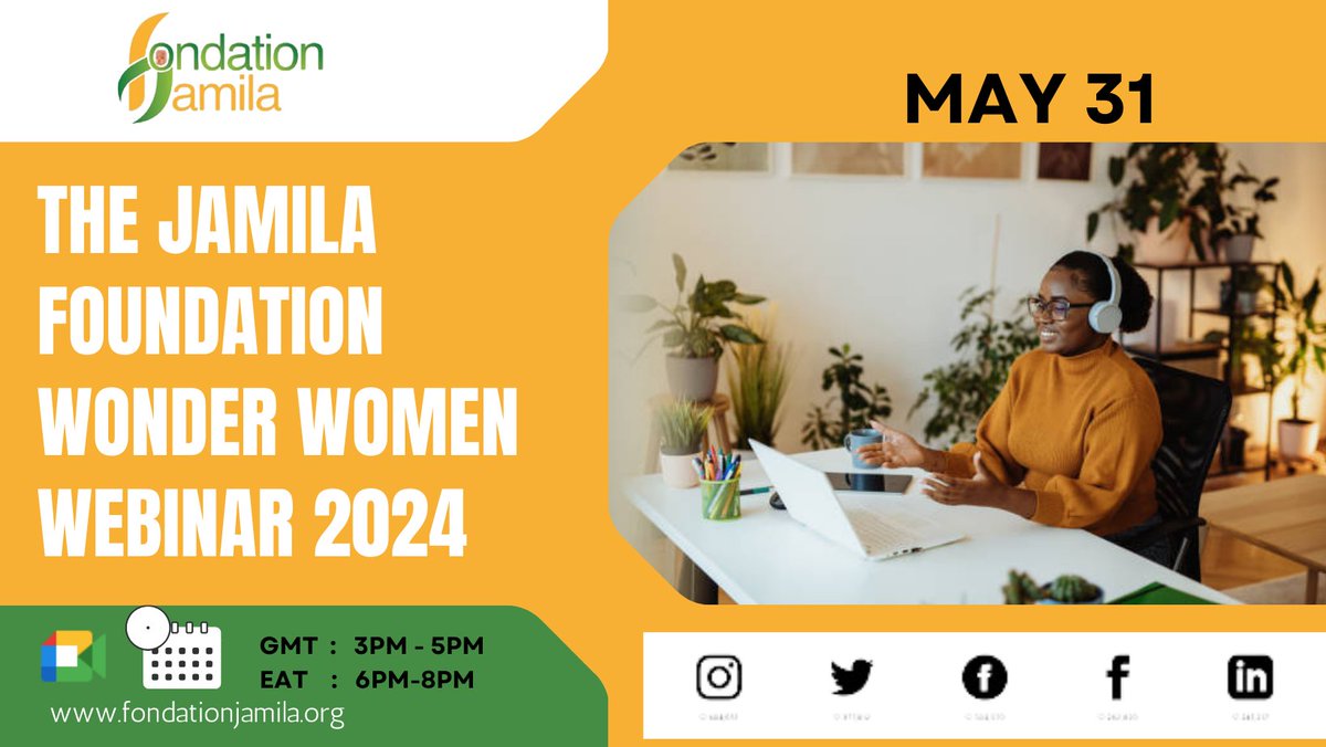 #Wonderwomen Speaker. Don't miss the Wonder Women webinar! Empowering women is key for #equality and #development. #Equalopportunities in education and #leadership create inclusive communities, benefiting families, economies, and societies.learn more here: fondationjamila.org