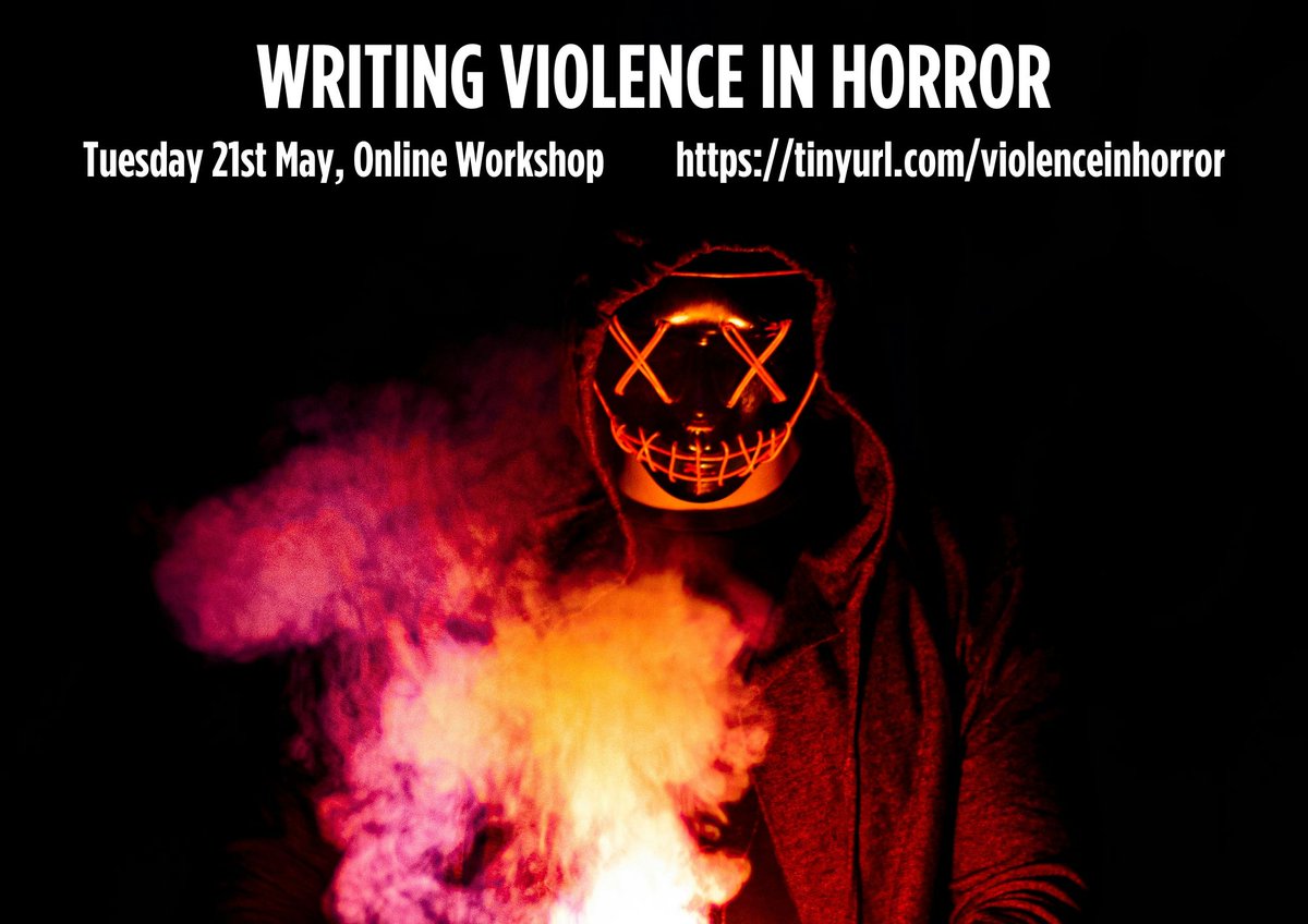 Next online workshop on the slate will be my look at VIOLENCE IN HORROR for @NWStudio, running on the 21st May! eventbrite.co.uk/e/writing-viol… #horror #horrorfiction #horrorworkshop #horrorworkshops #horrorwriting