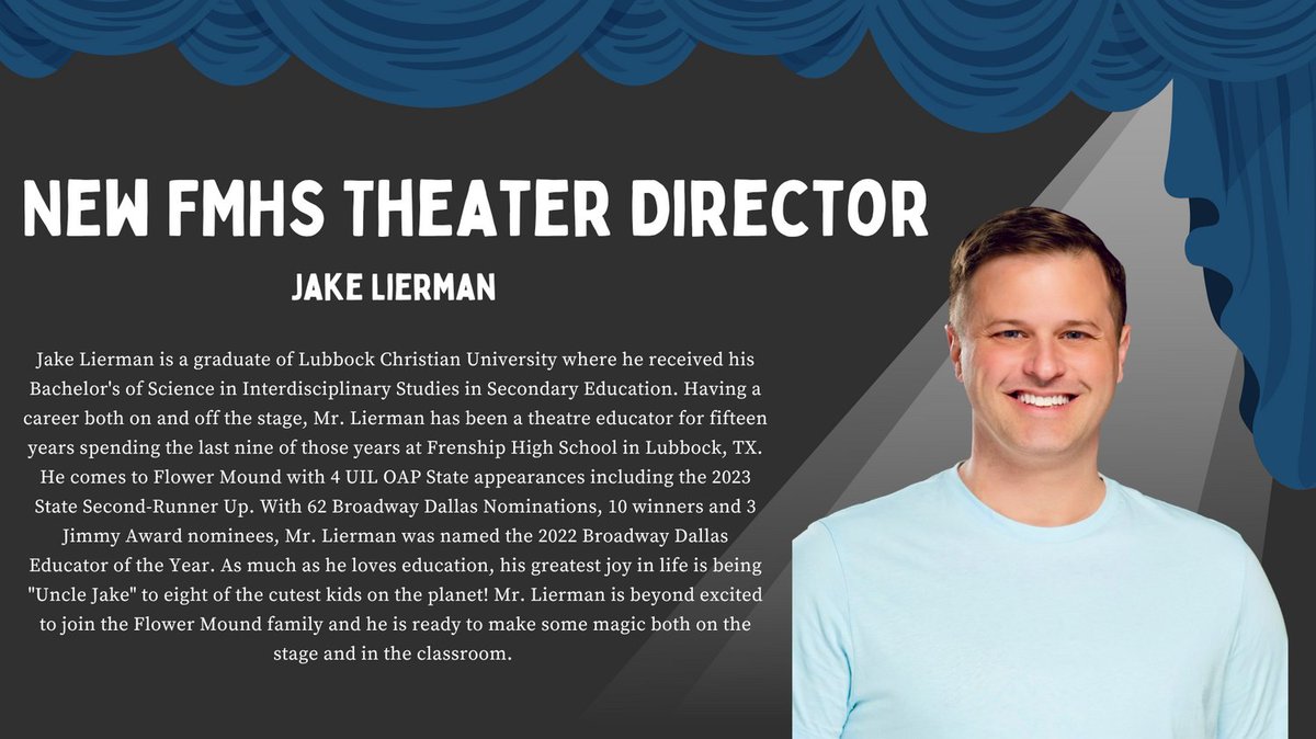 Please welcome our new Theater Director, Jake Lierman.