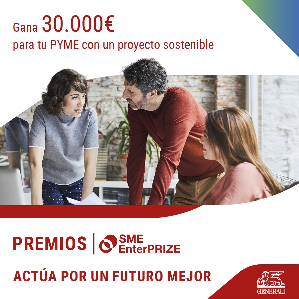 ¡Haz realidad el sueño de un futuro más sostenible! 💡 Gana 30.000 € para tu PYME con un proyecto sostenible gracias a los premios #GENERALI #SMEEnterPRIZE. ¡Inscríbete ya! 🌱​bit.ly/PREMIOS_ENTERP… #Generali4Sustainability