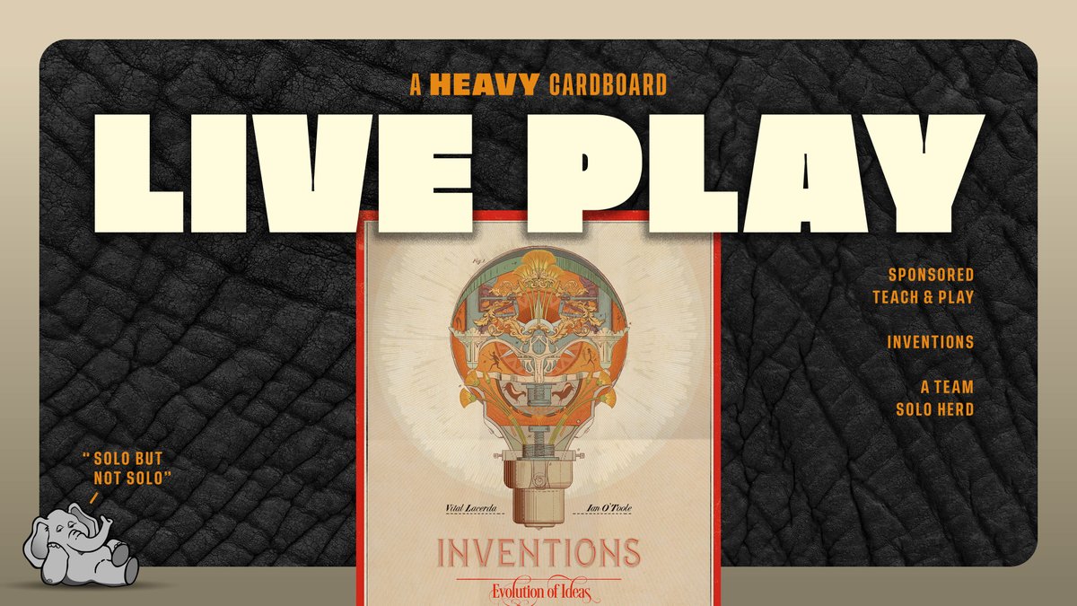 Y'all ready for some SOLO action? Today at 1300 EDT, join me & Jon as we tag-team up against Chronos & Hephaestus in a full teach & play-through of #Inventions! Really looking forward to this one & we hope you come join us! youtube.com/watch?v=WXOCWh… & Twitch.tv/heavycardboard