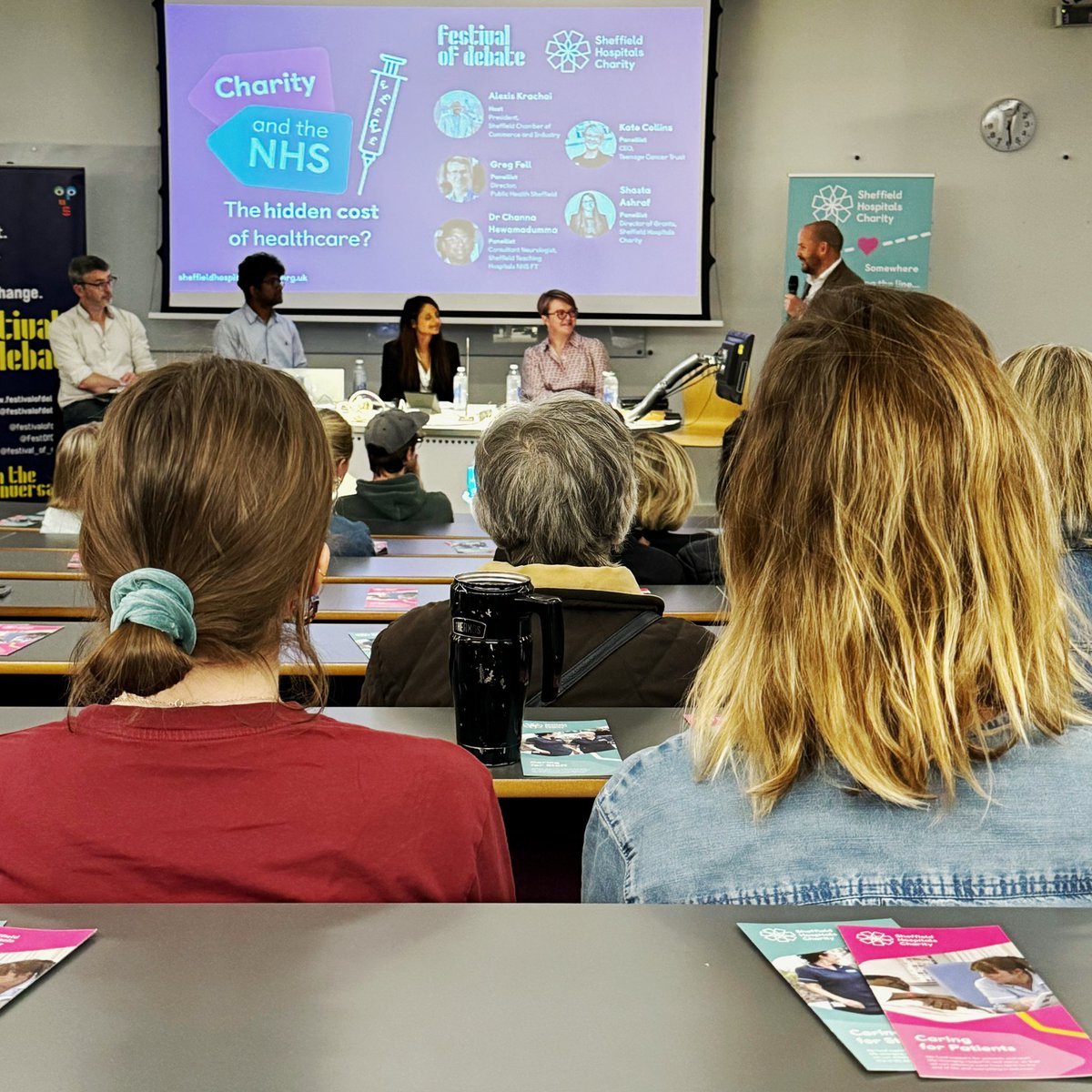 Amazing turnout for our @FestOfDebate event last night, ‘Charity and the NHS: the hidden cost of healthcare?’ A massive thank you to all those who joined us, and helped to bring important, thought-provoking questions to the discussion 💡