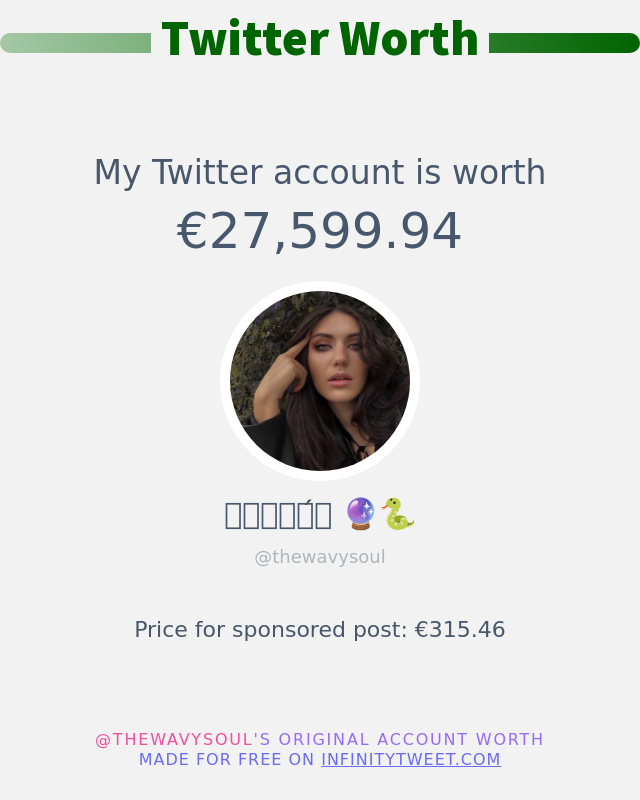 Mon twitter vaut: €27,599.94

➡️ infinitytweet.me/account-worth?…