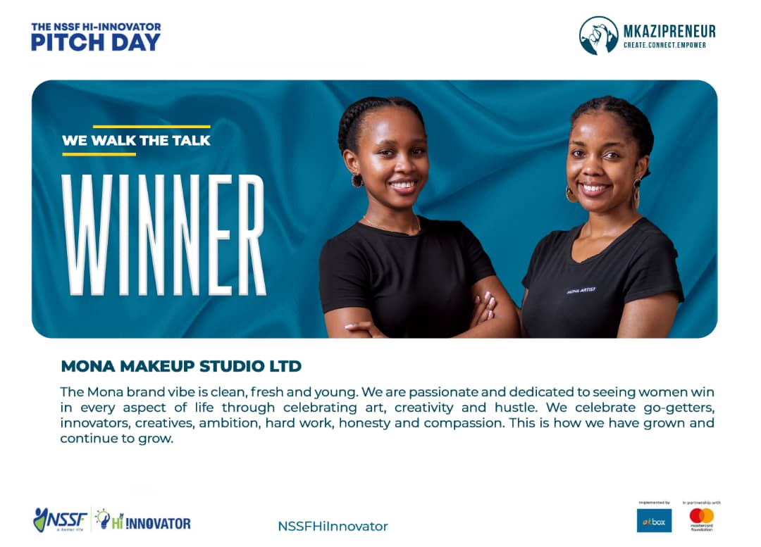 @MastercardFdn @OutboxHub @julieimmy @mkazipreneur @InnovationHubUg @niyimic @Comrade_Otoa @StartHubAfrica @StartUpAfrica @ClimateParl @nssfug 🟨 Mona MakeUp Studio LTD , dedicated to seeing women win in every aspect of life , celebrating art , creativity & hustle. #NSSFHiInnovator winners at @mkazipreneur Hub. @nssfug